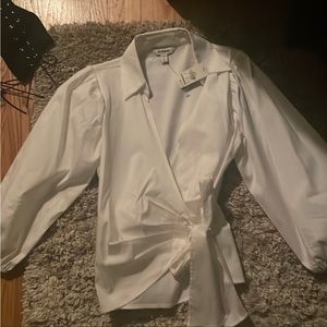 NWT white wrap top